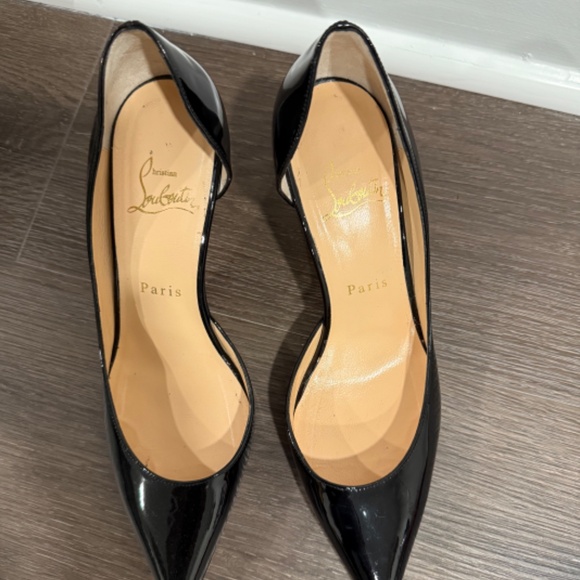 Christian Louboutin Iriza 85mm Black Patent Heels, sz 37 - Picture 4 of 10